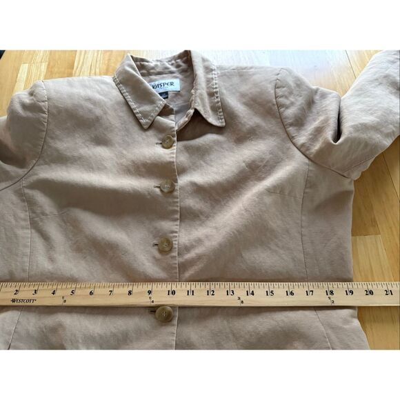 Kasper Petite Linen Blend Blazer Jacket Size 14P – Beige Tan, Classic - Picture 9 of 12